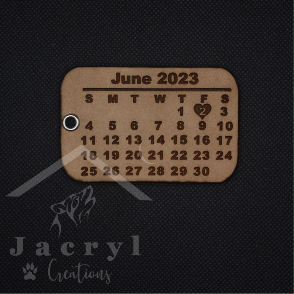 Leather Date Tag - 80x50mm